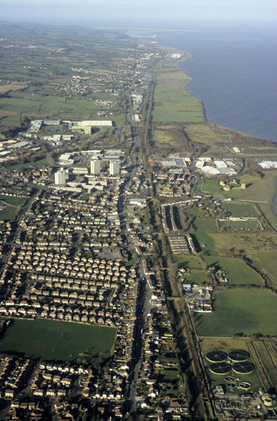 The 1930s and 1960s housing in the foreground was built over the open fields 